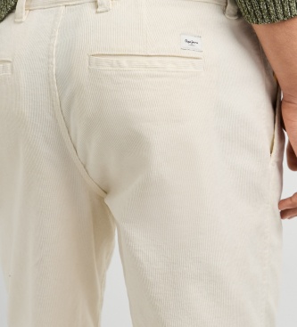 Pepe Jeans Calça Microcorduroy branco