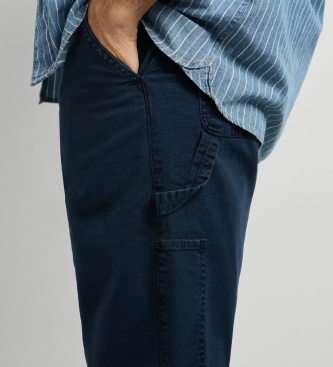 Pepe Jeans Calça Relaxed Washed Carpenter Canvas marinho