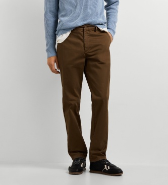 Pepe Jeans Pantalone chino slim marrone scuro