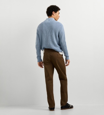 Pepe Jeans Pantalone chino slim marrone scuro