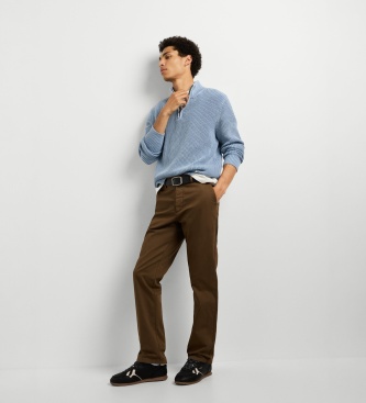 Pepe Jeans Pantalone chino slim marrone scuro