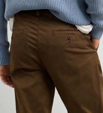 Pepe Jeans Pantalone chino slim marrone scuro