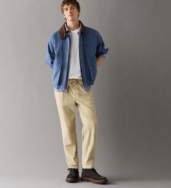 Pepe Jeans Calça Tapered Pull On Corduroy Bege