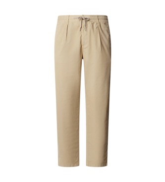 Pepe Jeans Calça Tapered Pull On Corduroy Bege