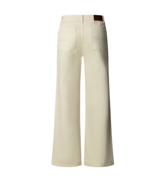 Pepe Jeans Calça Wide Crop Tania Pocket branco quebrado