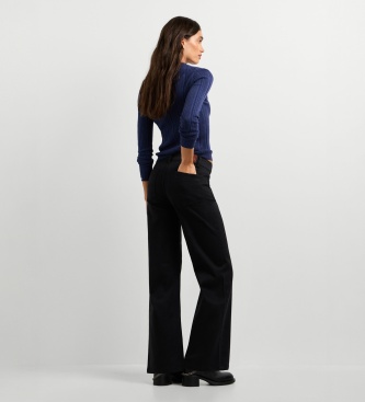 Pepe Jeans Calça Wide Crop Tania Pocket preta