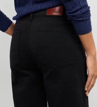 Pepe Jeans Calça Wide Crop Tania Pocket preta