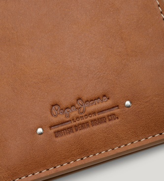 Pepe Jeans Portafoglio in pelle Sawyer marrone