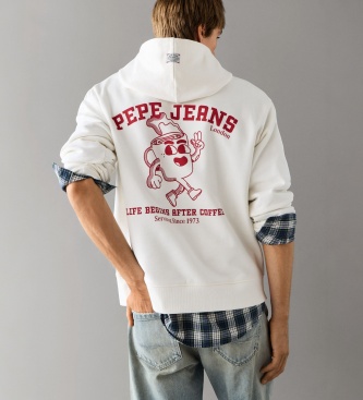 Pepe Jeans Sweat Coffeet blanc cassé
