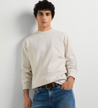 Pepe Jeans Sweat Jasper Melange Crew blanc