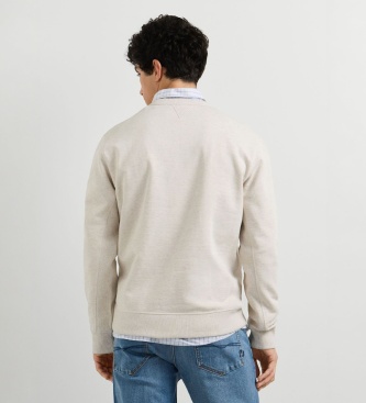 Pepe Jeans Sweat Jasper Melange Crew blanc