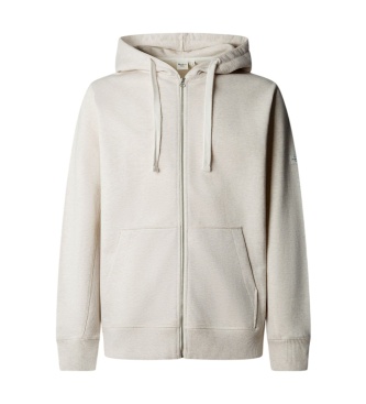 Pepe Jeans Sweat Jasper Melange Zip blanc cassé