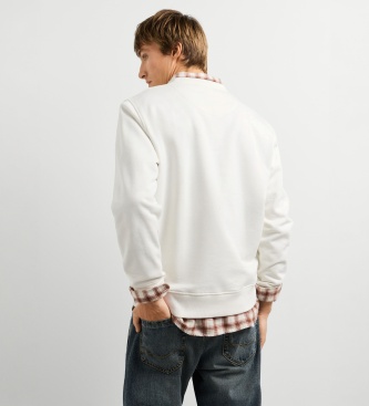 Pepe Jeans Sweat Jed Crew blanc cassé