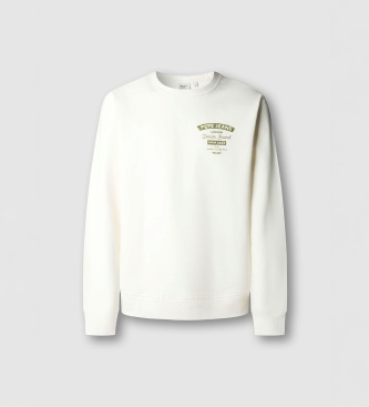 Pepe Jeans Sweat Jed Crew blanc cassé
