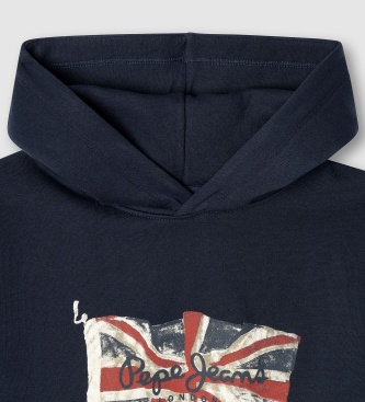 Pepe Jeans Kapuzenpullover Union Jack marineblau