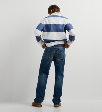 Pepe Jeans Calça Jeans Relaxed Straight Bexley Visual Mid azul