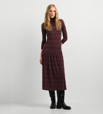 Pepe Jeans Brianae jurk in granaatrood