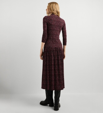 Pepe Jeans Brianae jurk in granaatrood