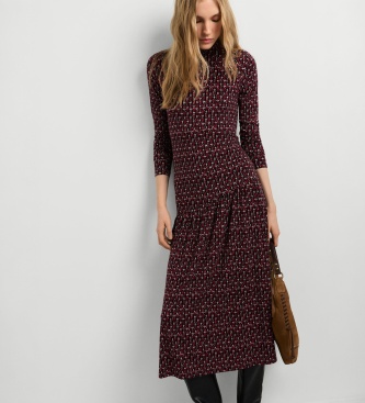 Pepe Jeans Brianae jurk in granaatrood