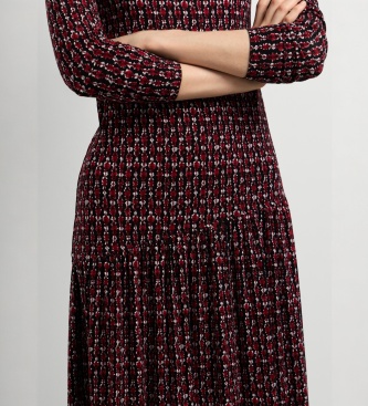 Pepe Jeans Brianae jurk in granaatrood