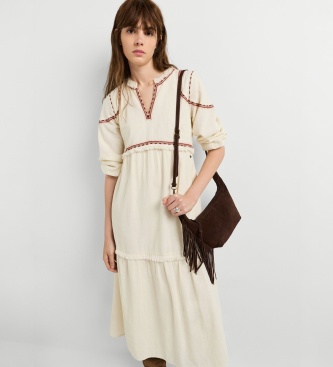 Pepe Jeans Jurk Grace gebroken wit