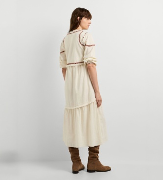 Pepe Jeans Jurk Grace gebroken wit