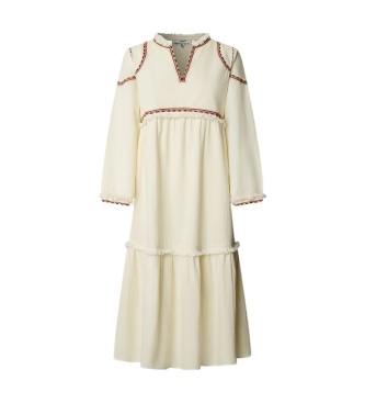 Pepe Jeans Jurk Grace gebroken wit