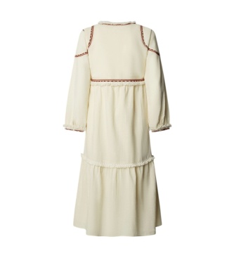 Pepe Jeans Jurk Grace gebroken wit