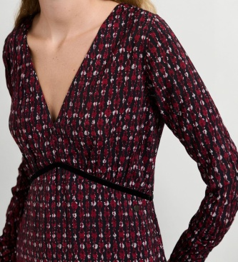 Pepe Jeans Jazelin jurk bordeauxrood