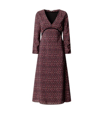 Pepe Jeans Jazelin jurk bordeauxrood