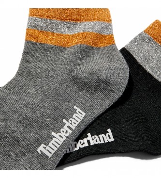 Timberland Pack of 2 Metallic Anklet socks grey, black