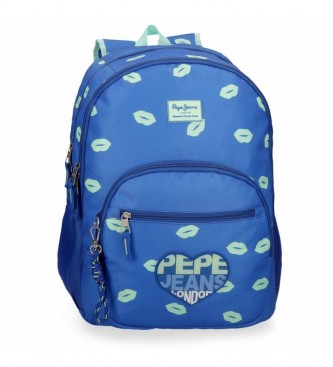 Pepe Jeans Pepe Jeans Ruth Double Zipper Backpack -32x44x22cm- Blue
