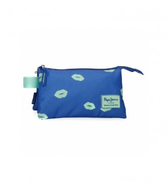 Pepe Jeans Pepe Jeans Ruth Three Compartment Pencil Case -22x12x5cm- Blue