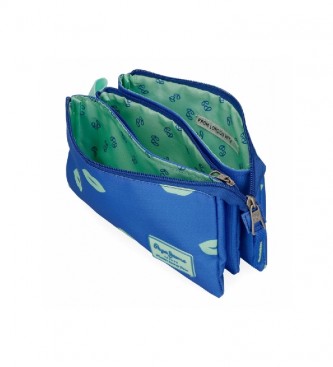 Pepe Jeans Pepe Jeans Ruth Three Compartment Pencil Case -22x12x5cm- Blue