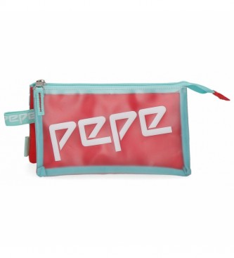 Pepe Jeans Pepe Jeans Crystal Case Trois compartiments -22x12x5cm- Rouge