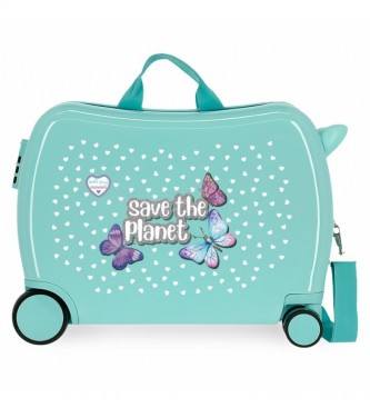 Movom Movom Save the Planet kinderkoffer groen -38x50x20cm