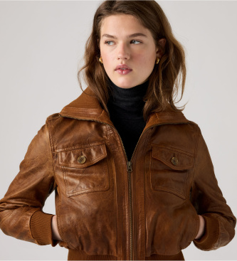 Levi's Rjava usnjena bomber jakna Kira