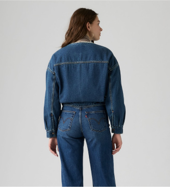 Levi's Modra kratka jakna iz ?erpe brez ovratnika