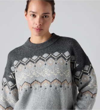 Levi's Jersey Charlotte Fairisle gris