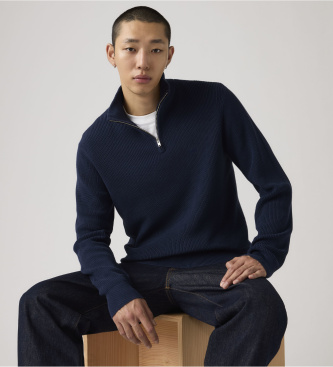 Levi's Jersey HM Quarter Zip marineblå