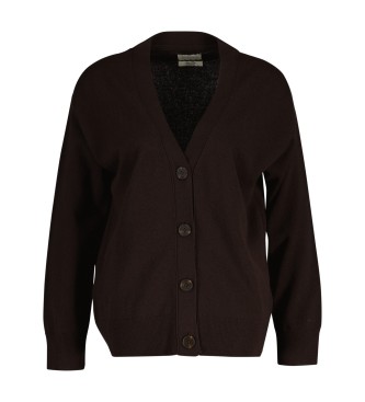 Gant Braune Cardigans aus Superfine Lambswool
