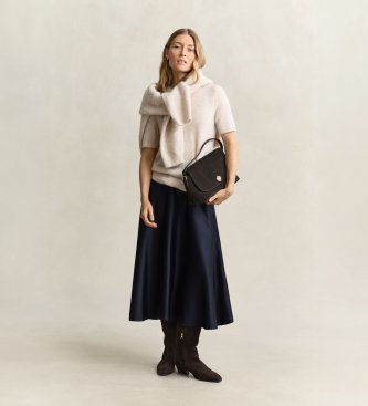 Gant Satijnen rok met marine volume