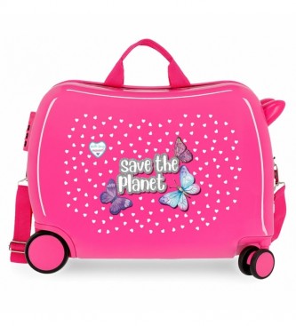 Movom Save the Planet Rosa Koffer -38x50x20cm
