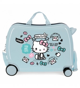 Joumma Bags Walizka dziecięca Hello Kitty You are Cute z 2 wielokierunkowymi kółkami jasnoniebieska -38x50x20cm
