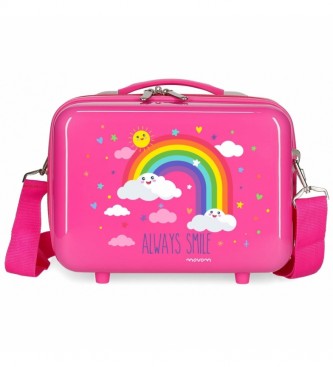 Movom Neceser ABS Movom Arcoiris Always Smile adaptable a trolley Rosa -29x21x15cm-