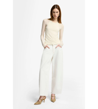 7 For All Mankind Jeans Bonnie Curvilinear Milkyway With Raw Cut off-white