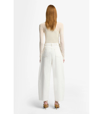 7 For All Mankind Jeans Bonnie Curvilinear Milkyway With Raw Cut off-white