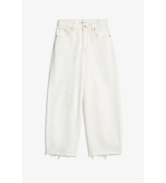 7 For All Mankind Jeans Bonnie Curvilinear Milkyway With Raw Cut off-white