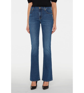 7 For All Mankind Blaue Bootcut-Jeans mit halbhohem Bund