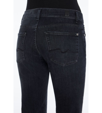 7 For All Mankind Bootcut-Jeans mit halbhohem Bund schwarz